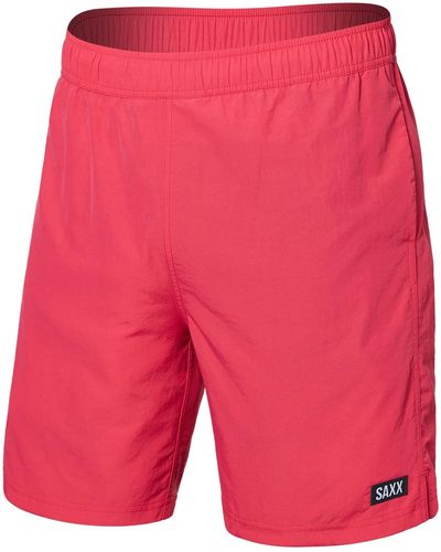 Saxx Underwear Co. Go Coastal 2-n-1 7 Short With Droptemp Hydro Liner - Red