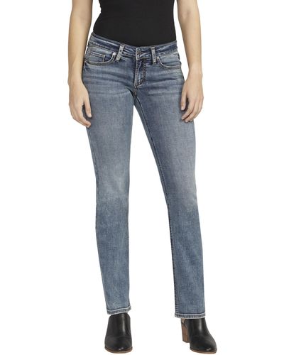 Silver Jeans Co. Tuesday Low Rise Straight Leg Jeans L12403ecf330 - Blue