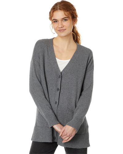 Eileen Fisher Cardigan With Pockets - Gray