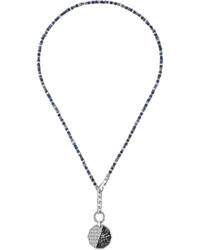 John Hardy Classic Chain Reticulated Transformable Pendant Necklace - Blue
