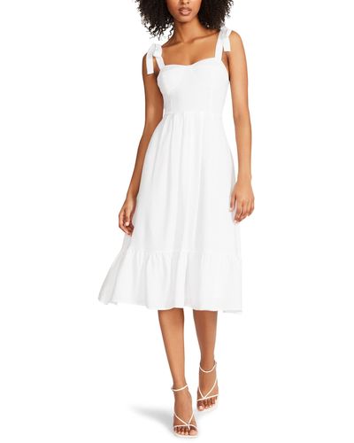 Steve Madden Smocked Tiered Midi Dress - White