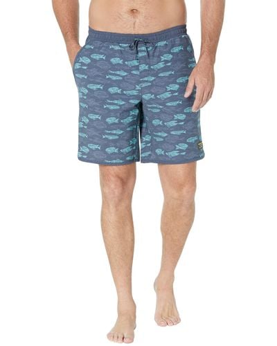L.L. Bean 9 All Adventure Swim Print Shorts - Blue