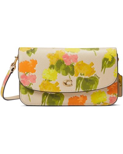 COACH Floral Printed Leather Hayden Crossbody - Yellow