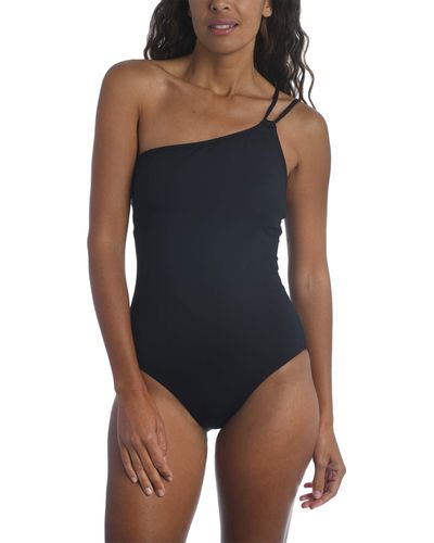 La Blanca Island Goddess One Shoulder Mio One-piece Swimsuit - Black