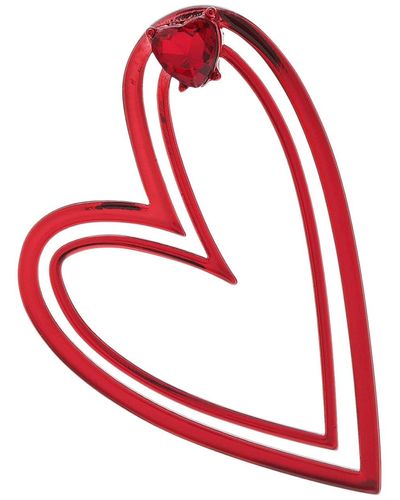 Karl Lagerfeld 48 Mm Heart Post Earrings - Red