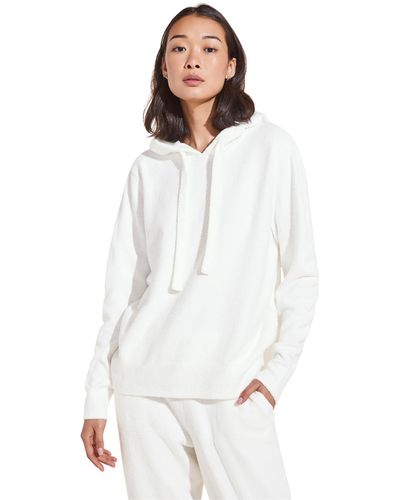 Eberjey Recycled Boucle - The Hoodie - White