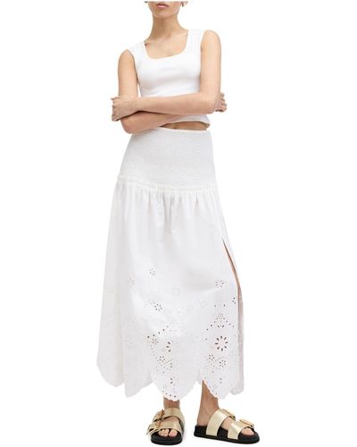 AllSaints Alex Emb Skirt - White