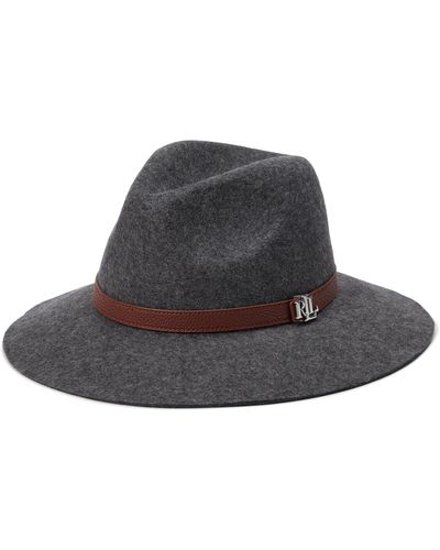 Lauren by Ralph Lauren Wool Fedora With Logo - Black