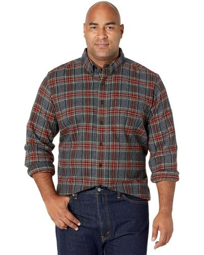 L.L. Bean Scotch Plaid Flannel Traditional Fit Shirt - Tall - Multicolor