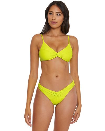 Becca Prima Twist Front Hipster Bottoms - Yellow