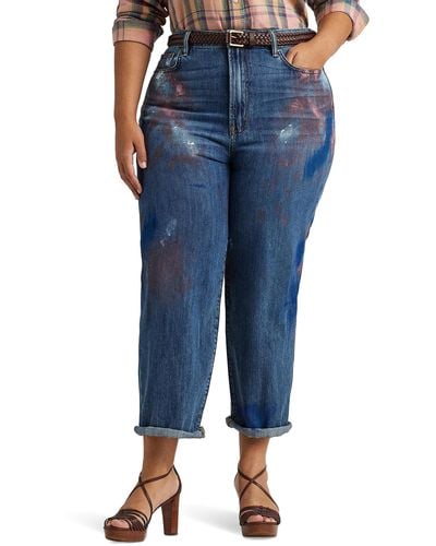 Lauren by Ralph Lauren Plus-size High-rise Relaxed Cropped Jean - Blue