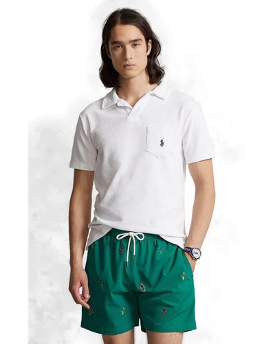 Polo Ralph Lauren Cotton-blend Terry Polo Shirt - White