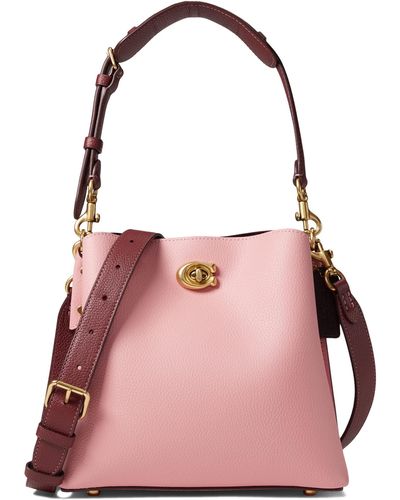 COACH Color-block Leather Willow Bucket - Pink