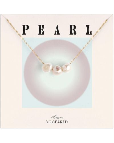 Dogeared Large Triple Pearl Necklace 18 W/ 2 Extender - White