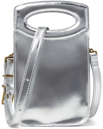 Madewell The Toggle Phone Bag In Specchio Leather - Gray