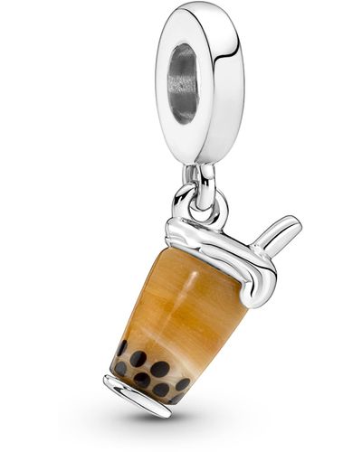 PANDORA Murano Glass Bubble Tea Dangle Charm - Brown