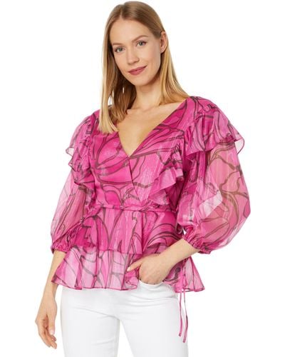 Ted Baker Jasmyna Neck Top With Tie Waist - Pink