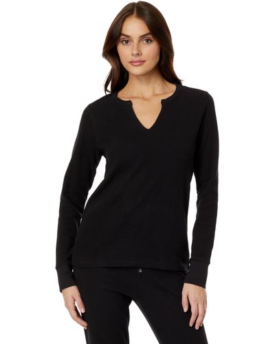 Pact Thermal Waffle Henley - Black