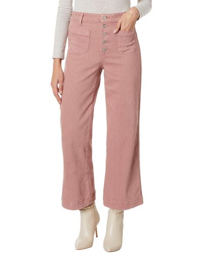 PAIGE Anessa Patch Pockets Exposed Buttonfly In Vintage Dark Rose Blush - Pink