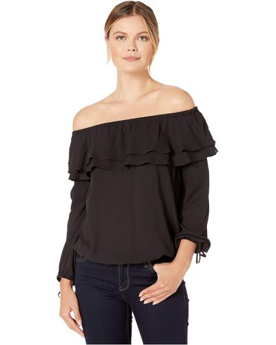 MICHAEL Michael Kors Off-the-shoulder Ruffle Top - Black