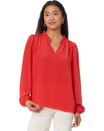 Lilly Pulitzer Giana Long Sleeve Silk To - Red
