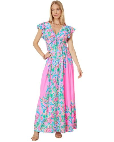 Lilly Pulitzer Verona Flutter Sleeve Maxi - White