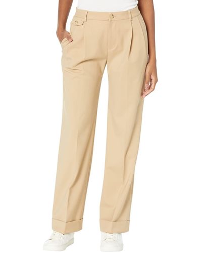 Lauren by Ralph Lauren Petite Pleated Wool-blend Twill Pants - Natural