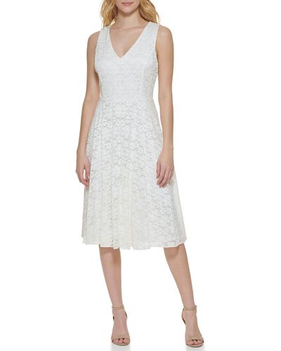 Tommy Hilfiger Daisy Lace Fit And Flare - White