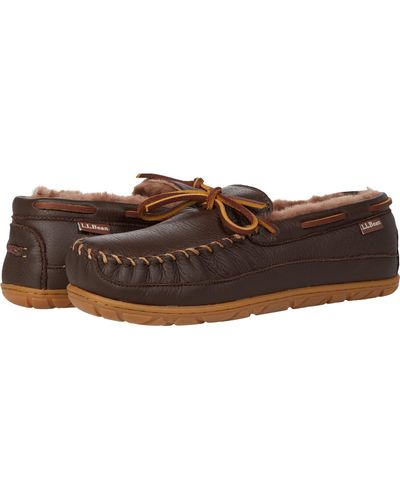 L.L. Bean Wicked Good Moosehide Slipper Moccasin - Brown