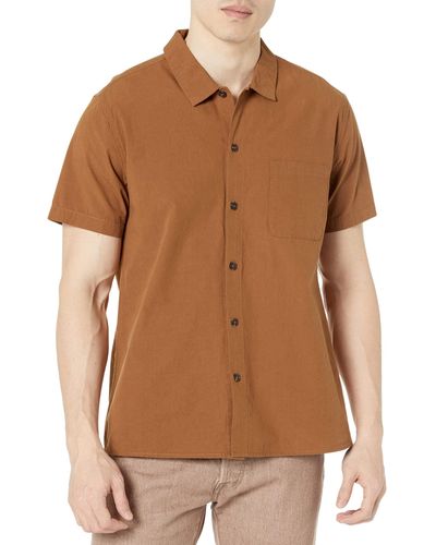 Rhythm Essential Short Sleeve Shirt - Brown