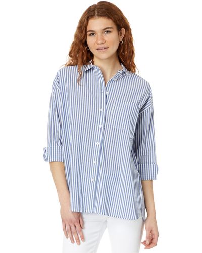 Madewell The Oversized Straight Hem Shirt In Signature Poplin - Blue