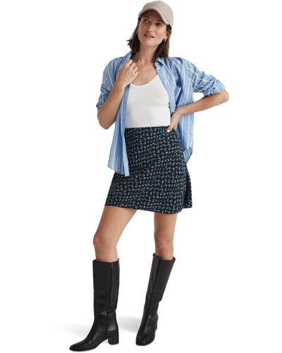 Madewell The Layton Mini Slip Skirt In Floral - Blue