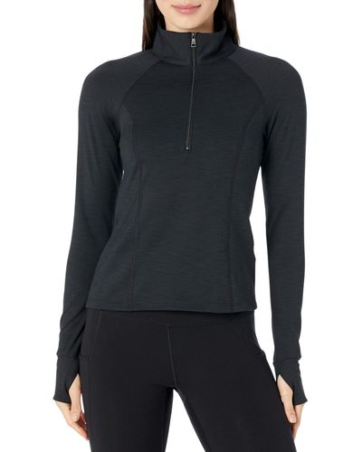 Beyond Yoga Heather Rib Take A Hike Zip Pullover - Black