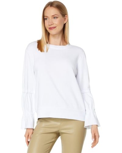 Lamade Hayworth Flounced Sleeve Sweatshirt - White