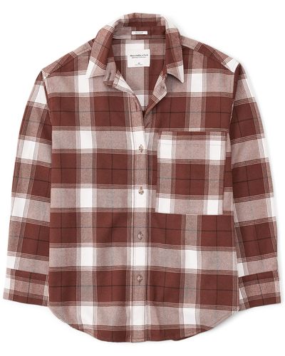 Abercrombie & Fitch Plaid Overshirt - Brown