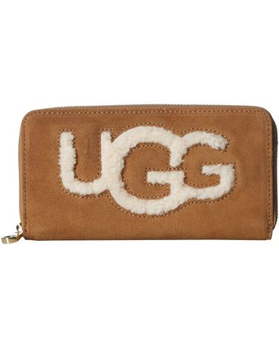UGG Honey Zip Around Wallet Sheepskin (chestnut) Wallet Handbags - Brown