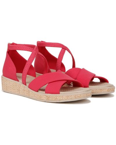 Bzees Bali Sand Strappy Wedge Sandals - Red