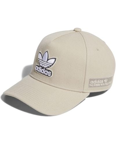 adidas A-frame 5-panel High Crown Structured Snapback Hat - Natural