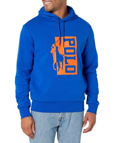 Polo Ralph Lauren Big Pony Logo Double-knit Hoodie - Blue