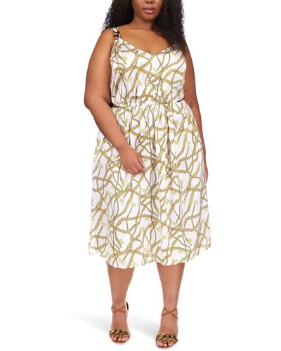 MICHAEL Michael Kors Plus Size Logo Chain Dress - Yellow