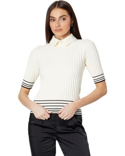 Ted Baker Morliee Puff Sleeve Fitted Sweater - White