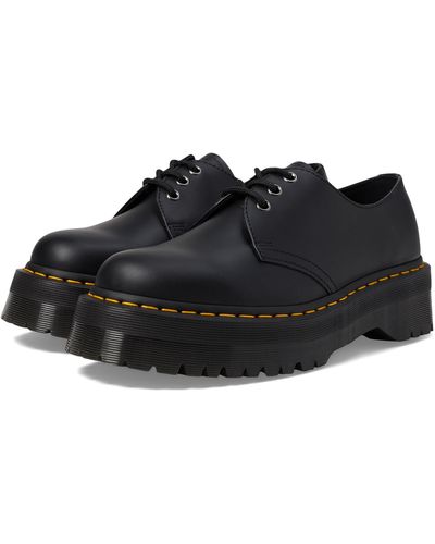 Dr. Martens 1461 Quad Smooth Leather Platform Shoes - Black