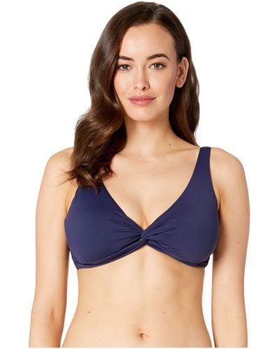 Tommy Bahama Pearl Underwire Over The Shoulder Twist Front Bra - Blue
