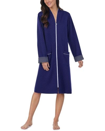 Eileen West Robe Waltz Long Sleeve Zip Front - Blue