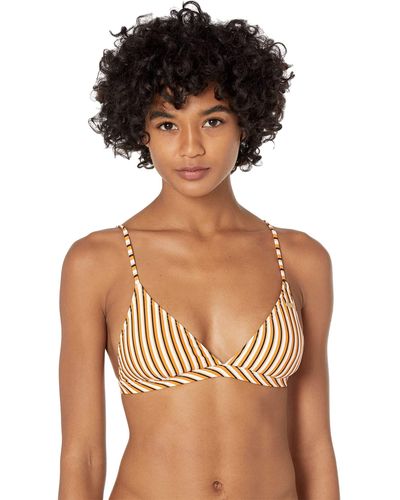Roxy Printed Beach Classics Fixed Tri Bikini Top - Metallic