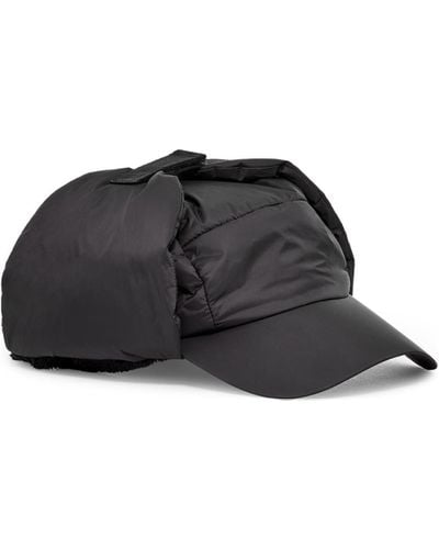 UGG Water-resistant Recycled Nylon Baseball Cap With Earflaps And Recycled Microfur Lining - Black