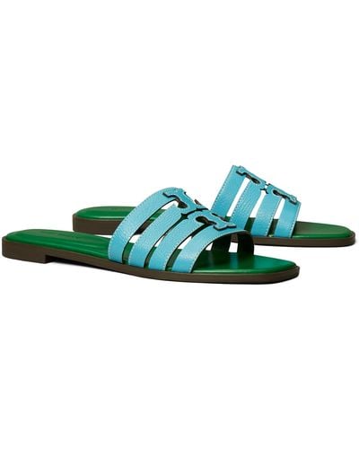 Tory Burch Ines Cage Slides - Green