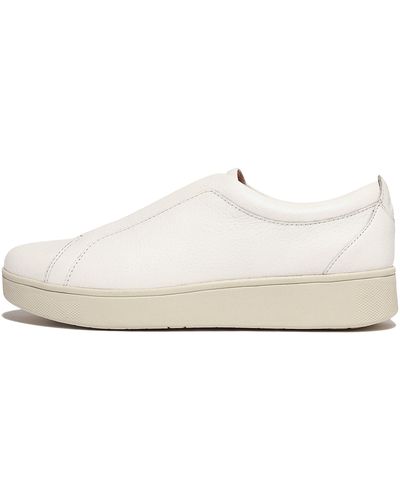 Fitflop Rally Elastic Tumbled-leather Slip-on Sneakers - White