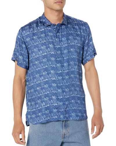 John Varvatos Loren Short Sleeve Sport Shirt W690z2 - Blue