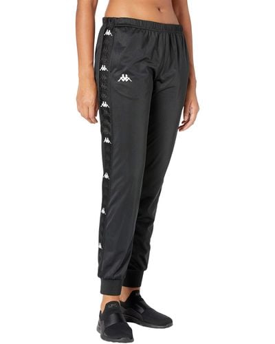KAPPA Women's Velour Track Pants Joggers 222 Banda Shiner Black Smoke Size  L | eBay